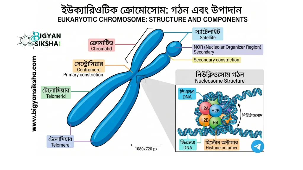 Scientific diagram of a eukaryotic chromosome