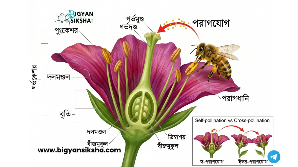 cross-sectional diagram of a complete flower