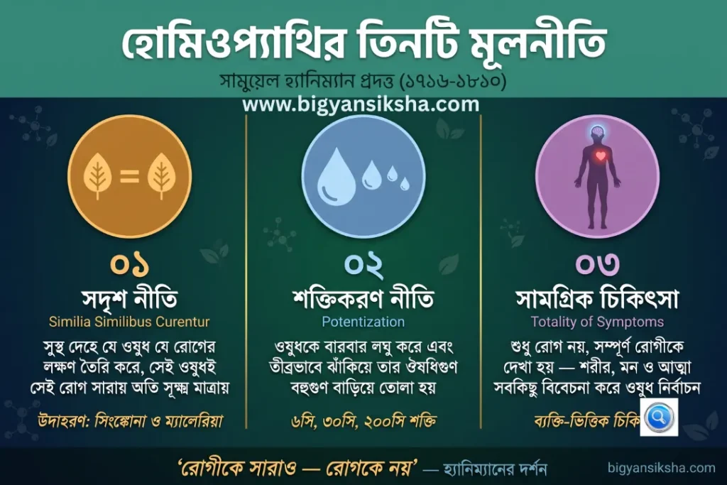 হোমিওপ্যাথির তিনটি মূলনীতি