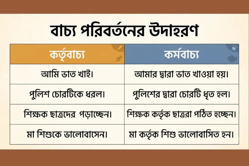 কর্তৃবাচ্য কর্মবাচ্য ভাববাচ্য