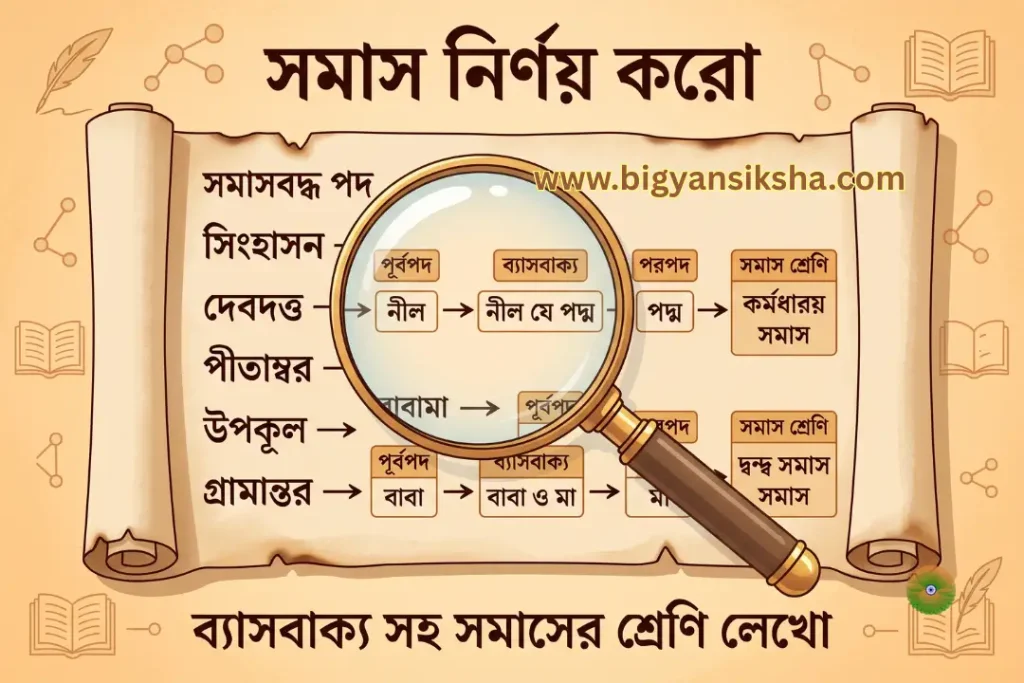 ব্যাসবাক্য সহ সমাসের শ্রেণি লেখো