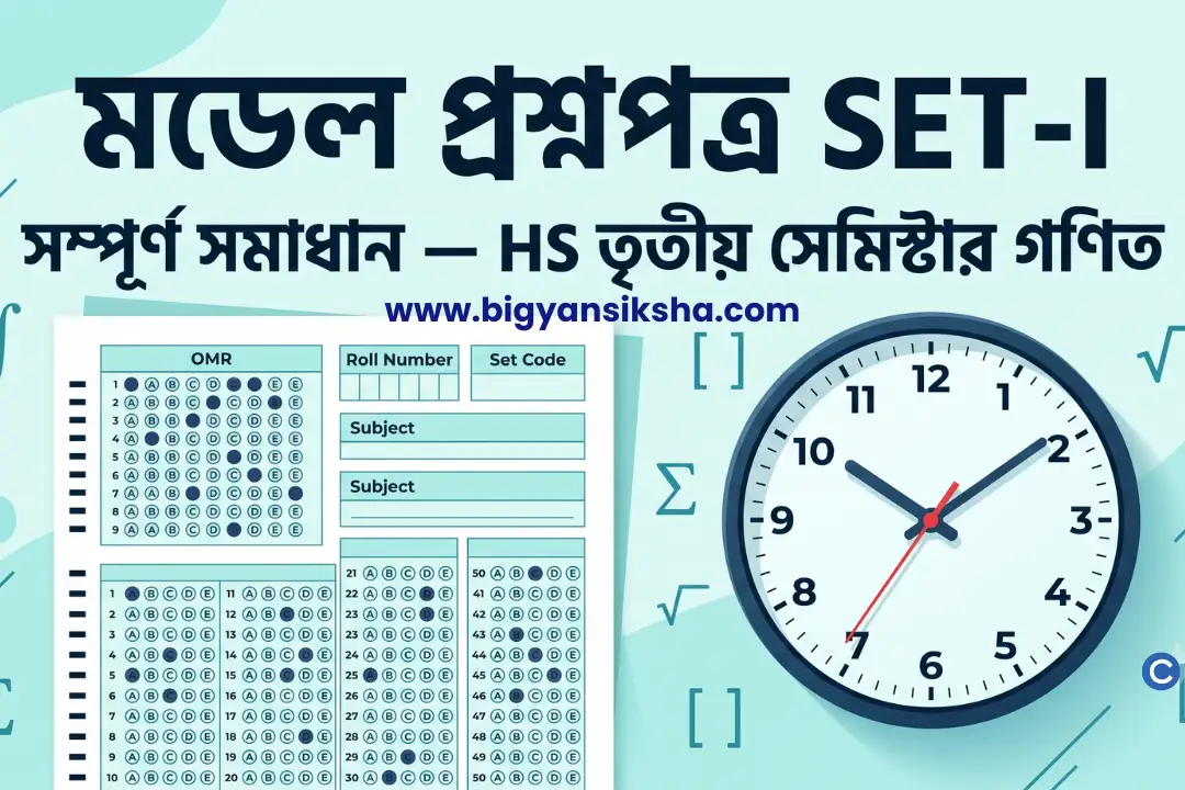 HS তৃতীয় সেমিস্টার গণিত মডেল প্রশ্নপত্র SET-I সমাধান — সব অধ্যায় মিলিয়ে ৪০ নম্বরের মক টেস্ট