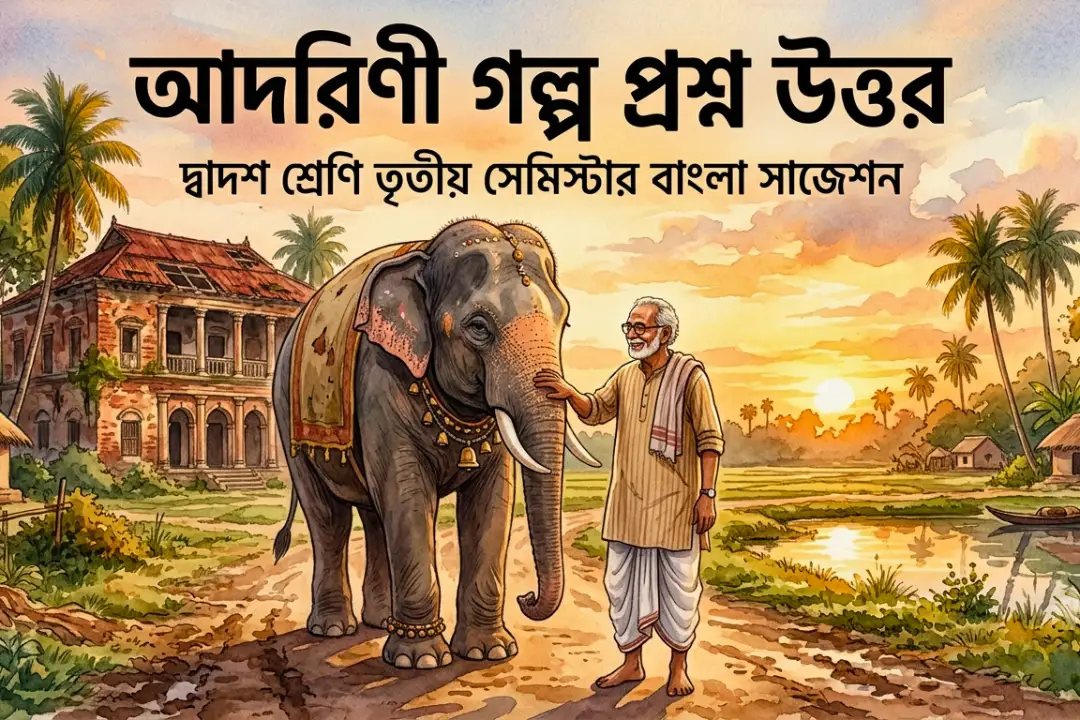 আদরিণী গল্প প্রশ্ন উত্তর