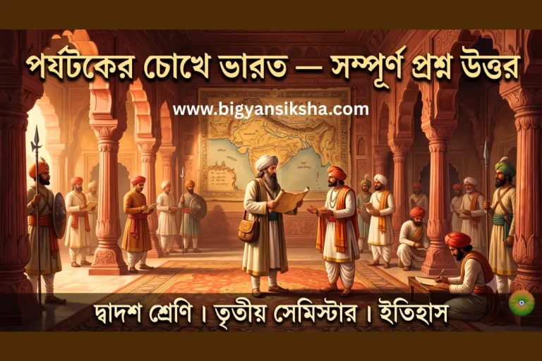পর্যটকের দৃষ্টিতে ভারতীয় সমাজ ও অর্থনীতি প্রশ্ন উত্তর