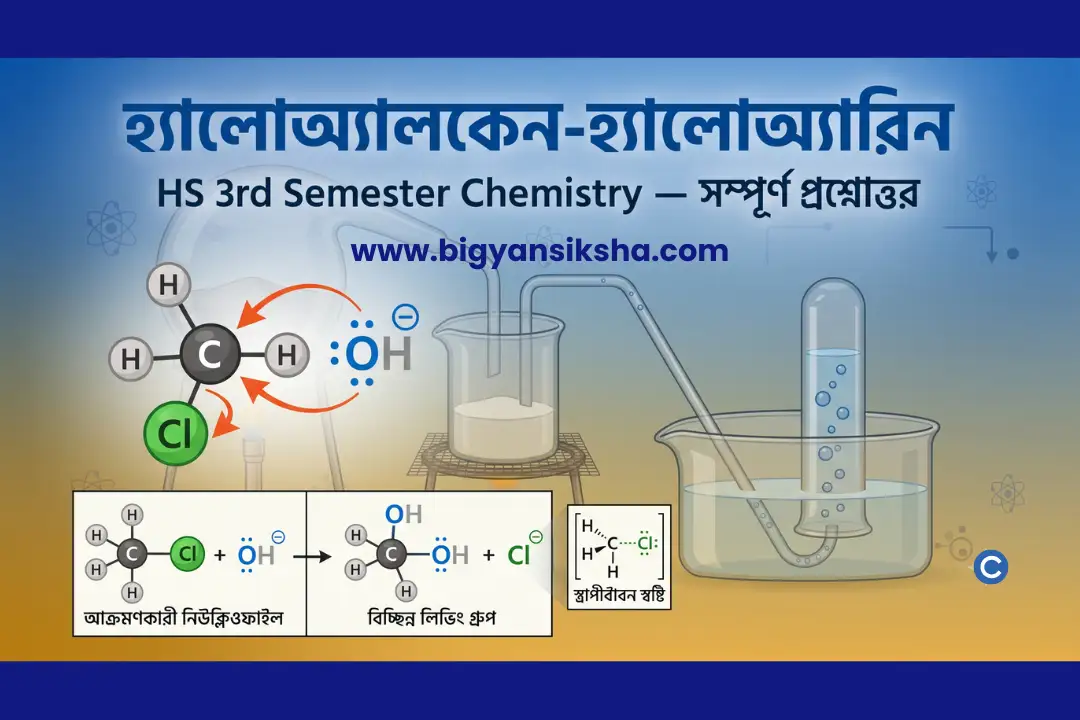 হ্যালোঅ্যালকেন হ্যালোঅ্যারিন রসায়ন – HS 3rd Semester Chemistry সম্পূর্ণ MCQ প্রশ্নোত্তর